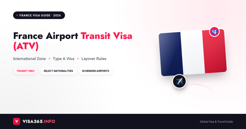 France Airport Transit Visa (ATV) 2026 complete guide feature image with French flag