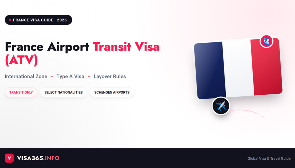 France Airport Transit Visa (ATV) 2026 complete guide feature image with French flag