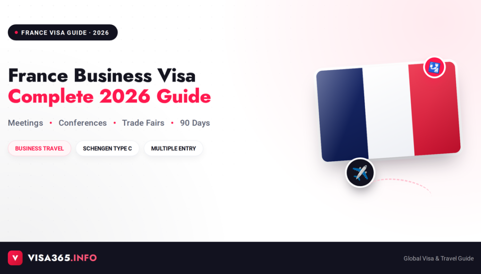 France Business Visa 2026 complete guide feature image with French flag