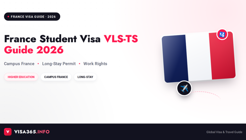 France Student Visa VLS-TS 2026 complete guide feature image with French flag