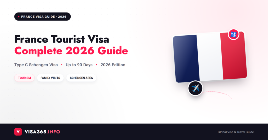 France Tourist / Visitor Visa 2026 complete guide feature image with French flag