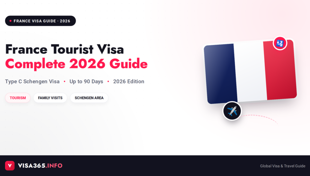 France Tourist / Visitor Visa 2026 complete guide feature image with French flag